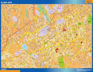 Alma Ata laminated map