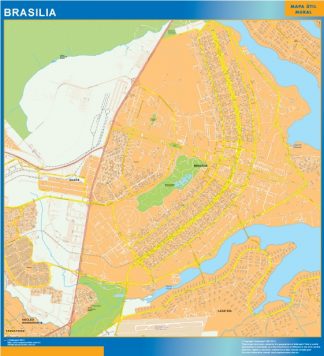 Brasilia wall map