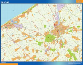 Bruges map in Belgium