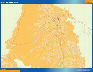 Bucaramanga map in Colombia