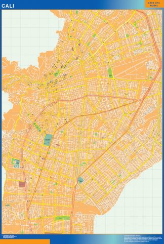 Cali map in Colombia