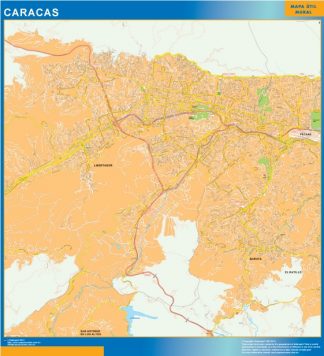 Caracas wall map