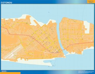 Cotonou wall map