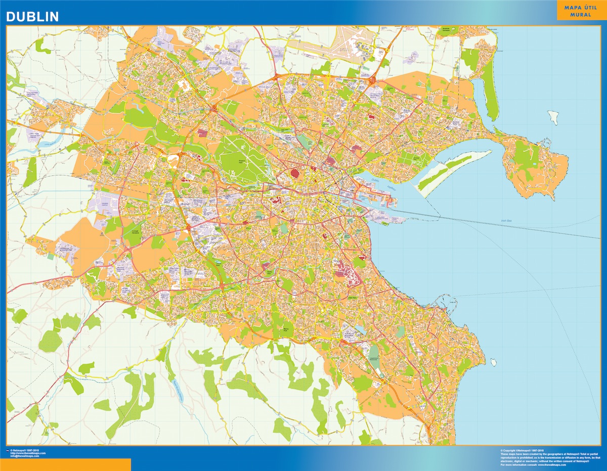 Dublin wall map | Wall maps of countries of the World