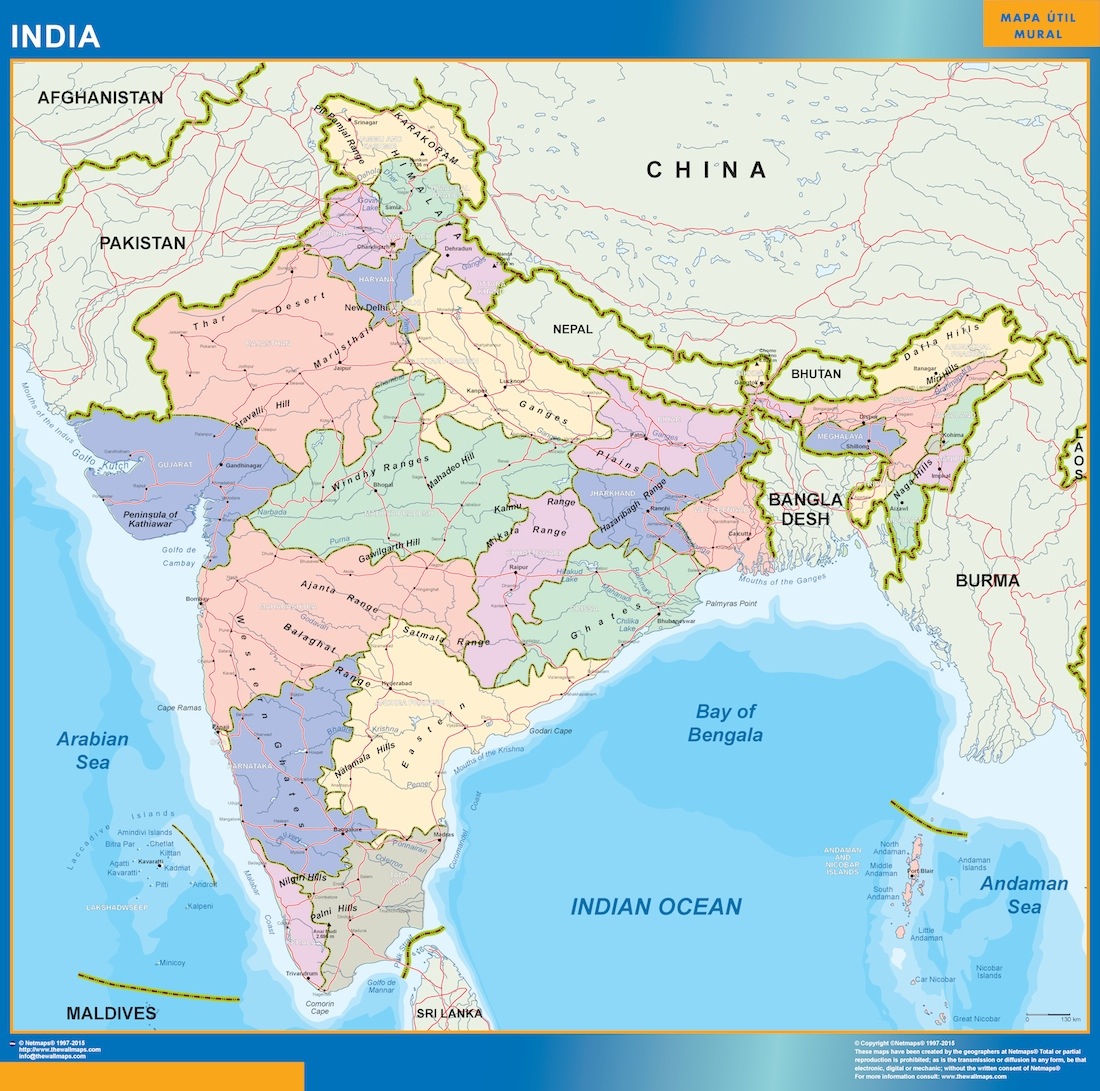Map Of India With Surrounding Countries - United States Map