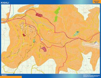 Kigali wall map