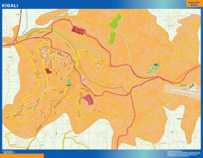 Kigali wall map