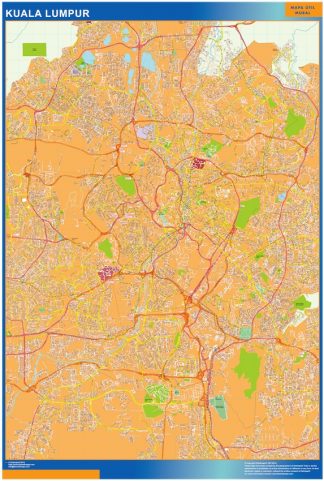 Kuala Lumpur laminated map
