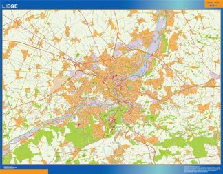 Liège map in Belgium