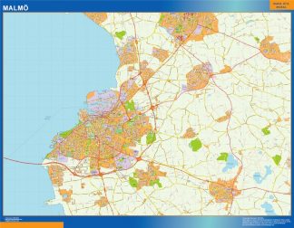 Malmo map in Sweden