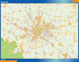 Map of Padova city in Italy