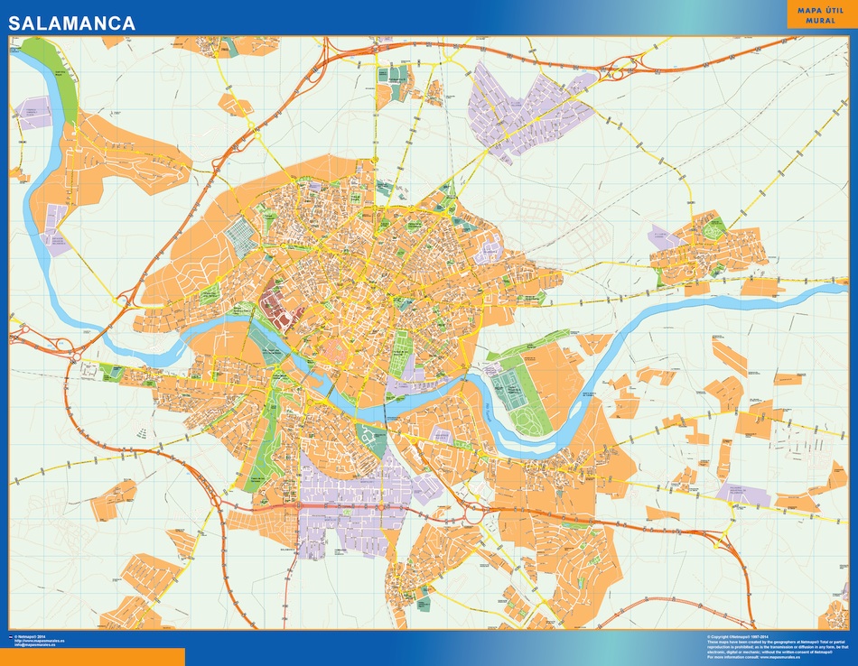 wall map of Salamanca Spain | Wall maps of countries of the World