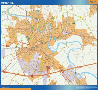 Map of Verona city in Italy