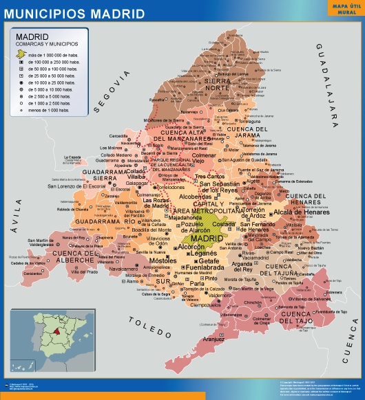 Europe Madrid Spain Map