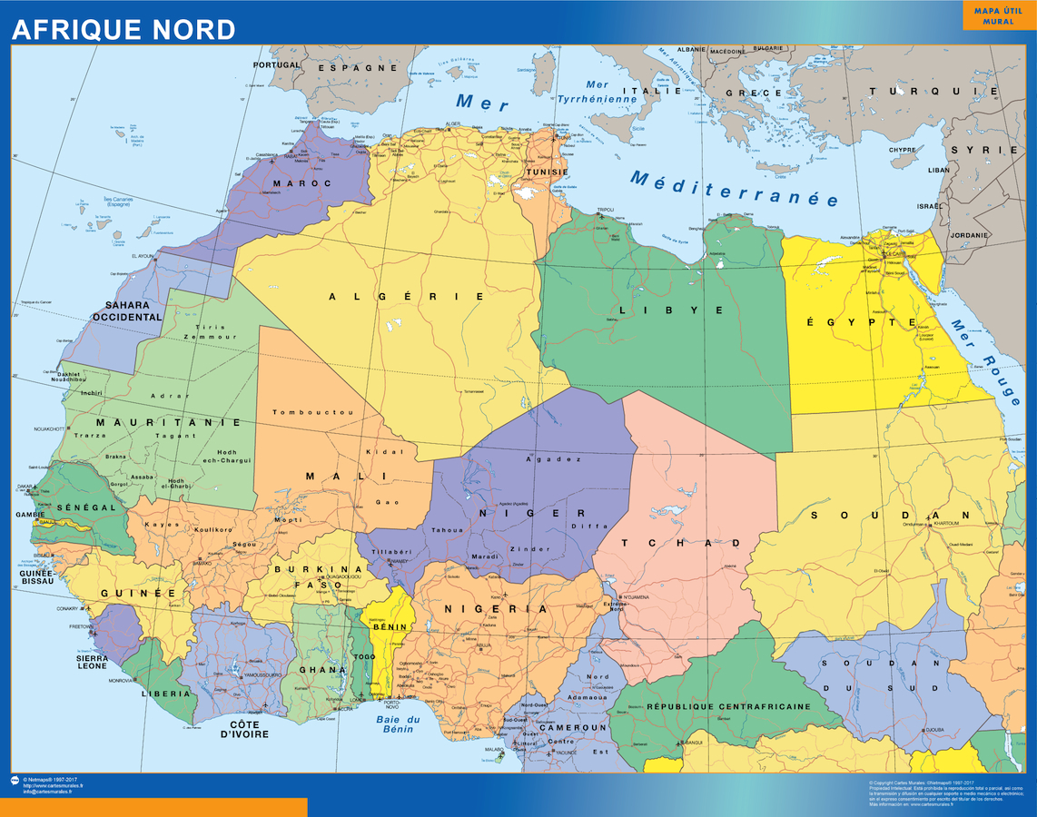 North africa wall map | Wall maps of countries of the World