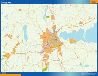 Orebro map in Sweden