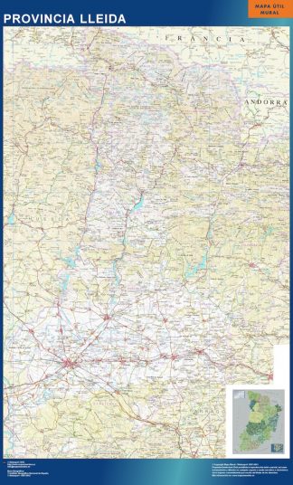 Province Lleida map from Spain