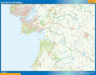 Region of Setubal map in Portugal
