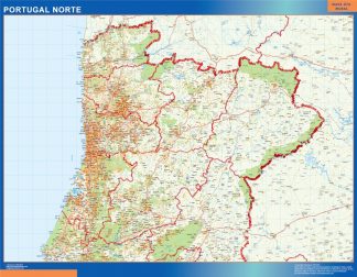 Road wall map Portugal South  Wall maps of countries of the World