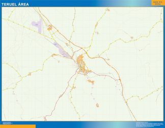 Road map Teruel Spain