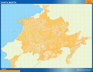 Santa Marta map in Colombia