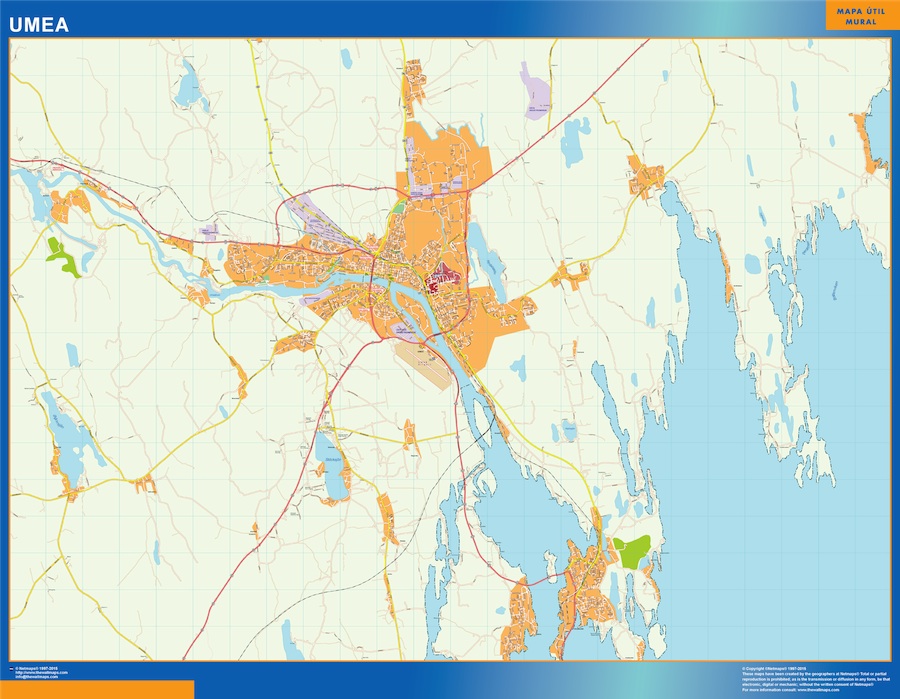 Umea map in Sweden | Wall maps of countries for Europe