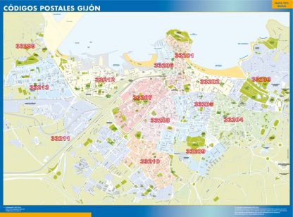 Zip codes Gijon map