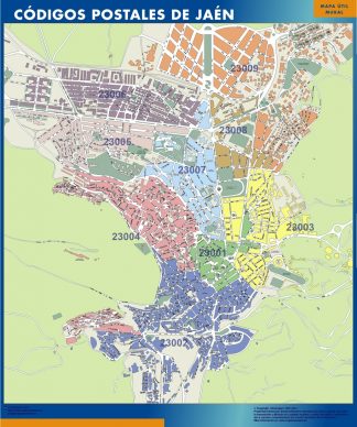Zip codes Jaen map