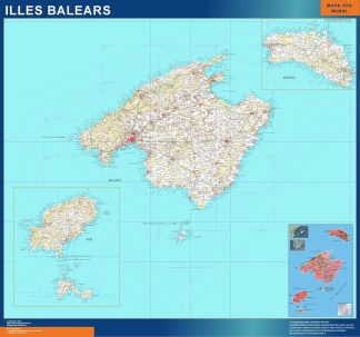 map of Balears islands mountains